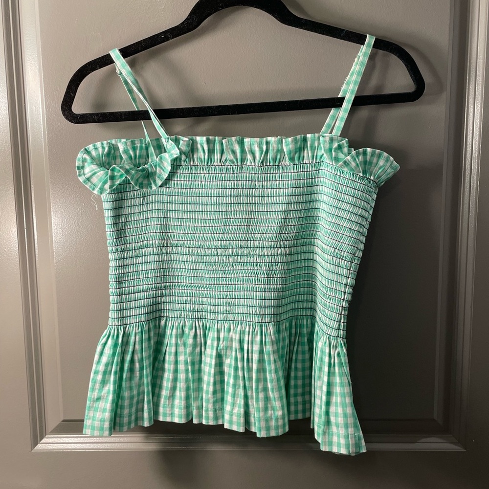 Molly Goddard Green Alannah Tank Top Size Small